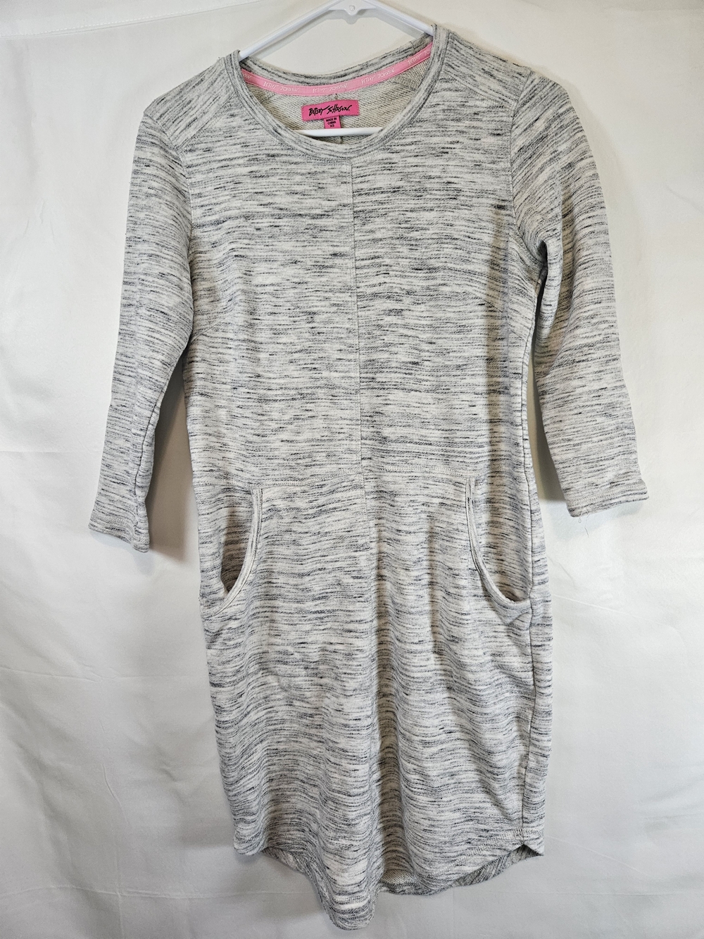 Betsey Johnson Heathered Gray Maxi Sweater Dress with Pockets Casual Fall